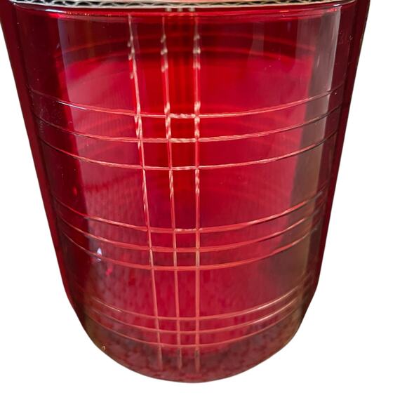 Set of 2 RED Double Old Fashioned Cocktail Glasses Christmas Holiday New - Picture 9 of 10